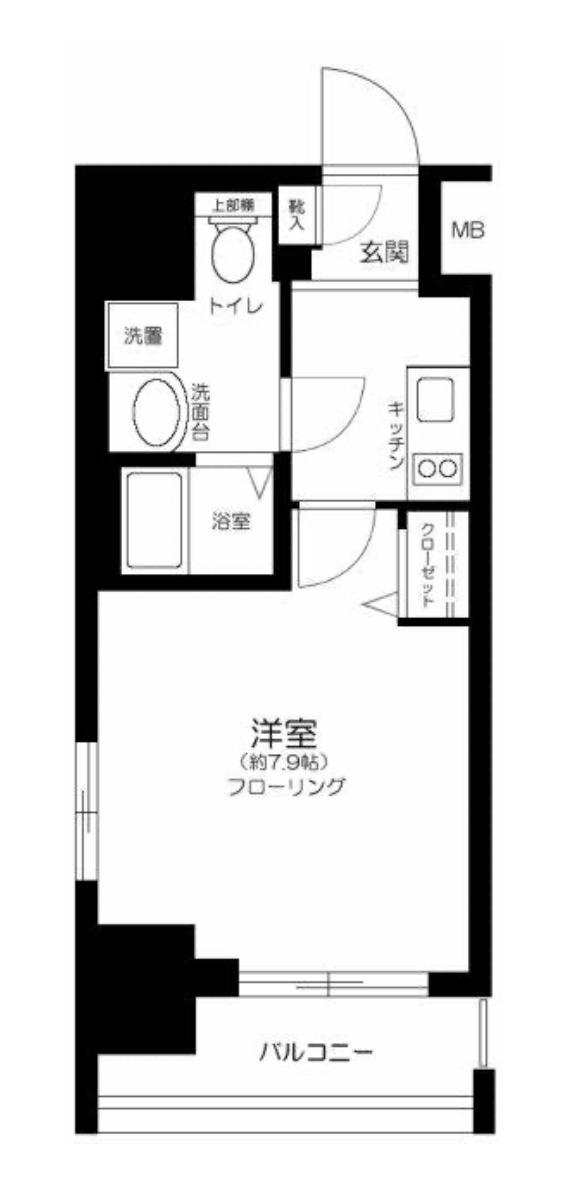 ドルチェ秋葉原ノース 参番館(1K/4階)の間取り写真