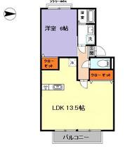 パルコート林1(1LDK/2階)の間取り写真