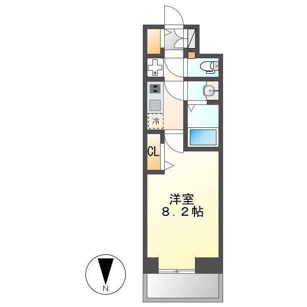プレサンス広小路通パルス(1K/7階)の間取り写真