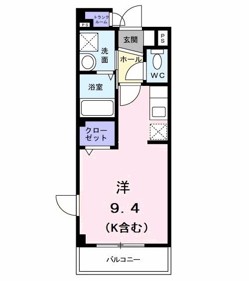 グランツ フリーデ(ワンルーム/2階)の間取り写真