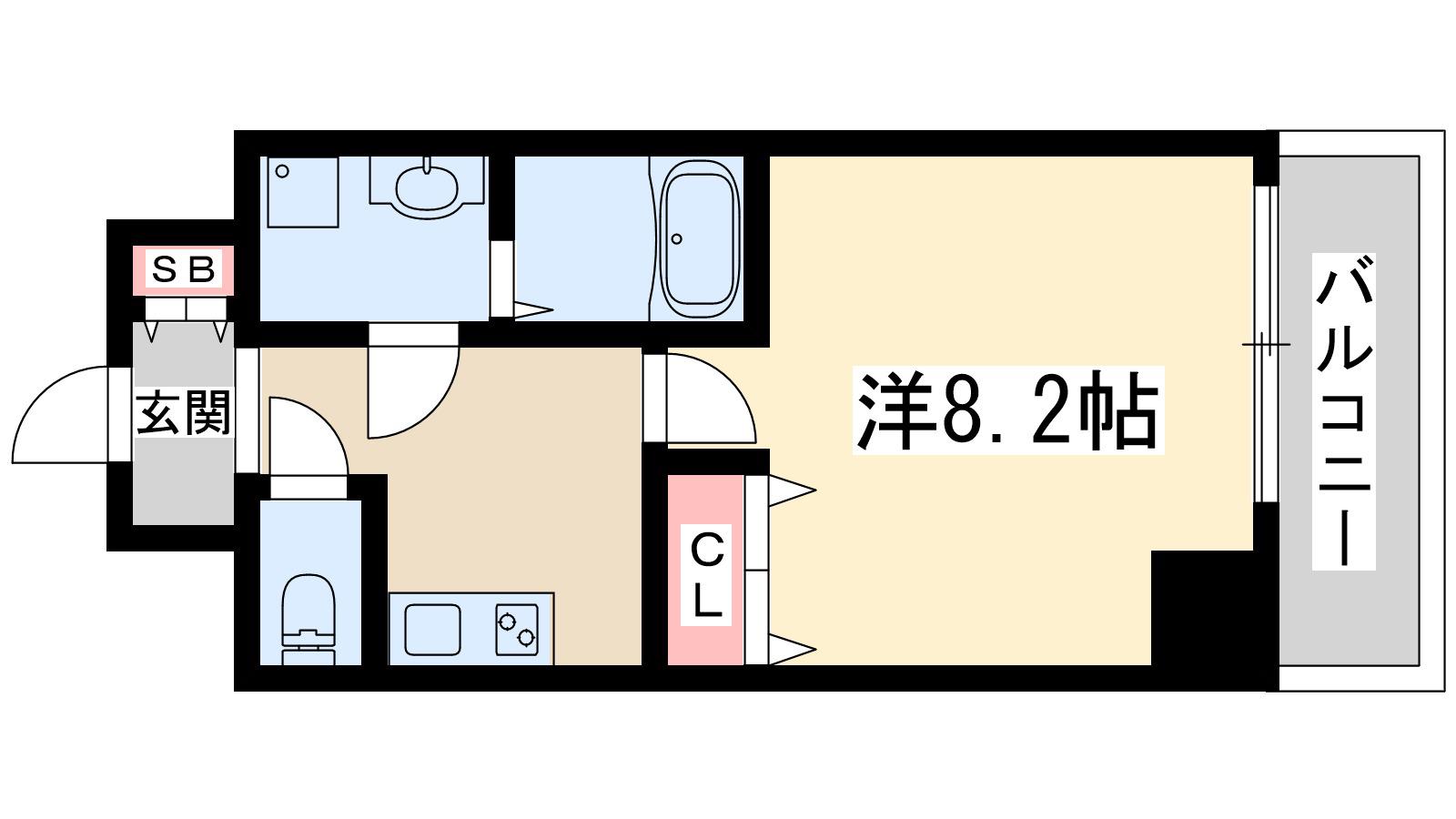 アスティア西中島2(1K/4階)の間取り写真