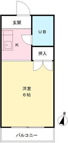 ハイツ小野路(1K/2階)の間取り写真