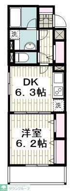 SUNLIGHT瀬谷(1DK/1階)の間取り写真