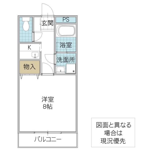 ANAコート見和(1K/3階)の間取り写真