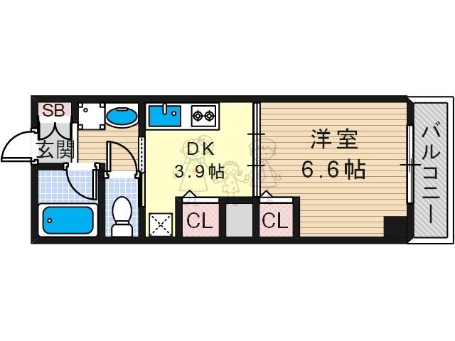 オルフェア我孫子III番館(1DK/6階)の間取り写真