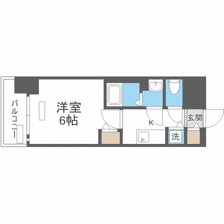 プレサンス福島レシェンテ(1K/8階)の間取り写真