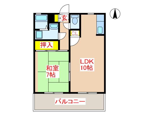 ヴェルドミールT5(1LDK/1階)の間取り写真