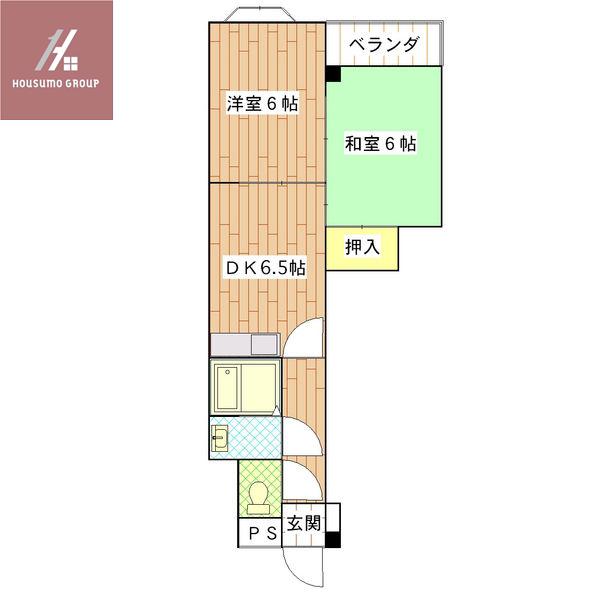 ゴールドマンションII(2DK/7階)の間取り写真