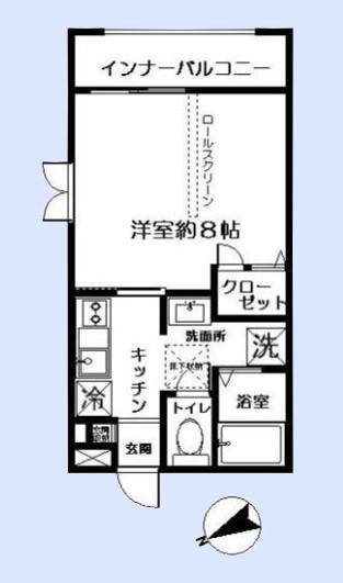 Bフラット(1K/1階)の間取り写真