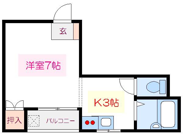 福住ビル(ワンルーム/4階)の間取り写真
