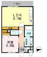 メゾンクレール(1LDK/2階)の間取り写真