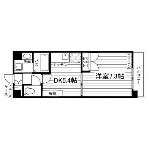 タワーパレス THE YUUKI(1DK/10階)の間取り写真