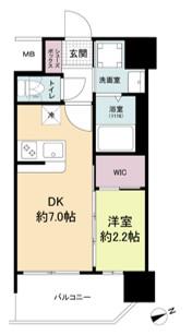 セレニテ難波ミラク壱番館(1DK/4階)の間取り写真