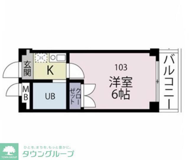 クロノス矢向(1K/1階)の間取り写真
