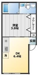シエル東戸塚(1LDK/2階)の間取り写真