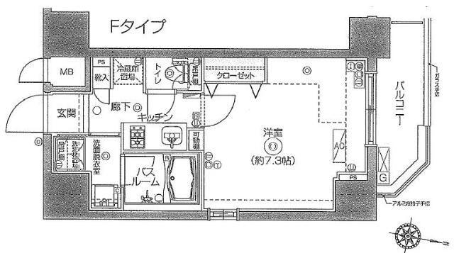 ZOOM九段下(1K/12階)の間取り写真