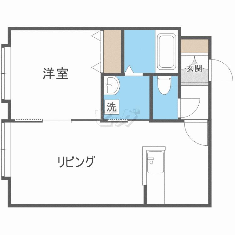 レユシール七番館(1LDK/2階)の間取り写真