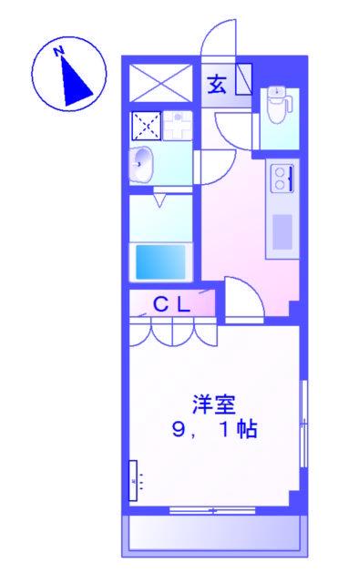 ドリーム菊名(1K/2階)の間取り写真