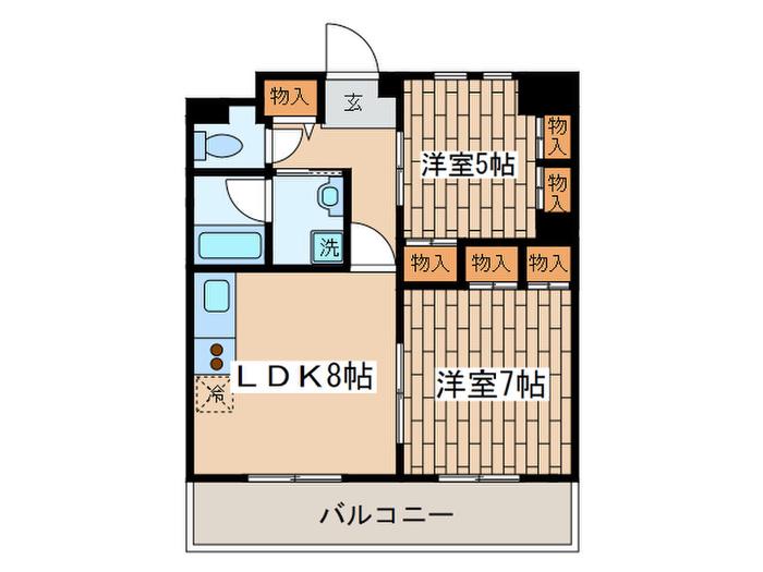 フリーデ(2LDK/2階)の間取り写真