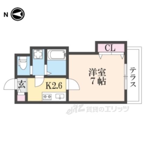 SOLEILLEVANT2(1K/1階)の間取り写真
