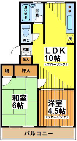 ブラウンハイツ(2LDK/3階)の間取り写真