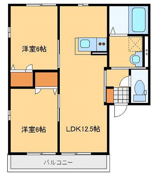 グランドゥール青山(2LDK/2階)の間取り写真