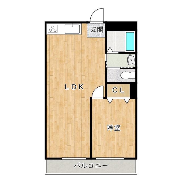 マンションDIO(1LDK/3階)の間取り写真