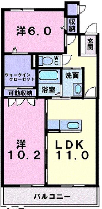 セントラルタウン(2LDK/2階)の間取り写真