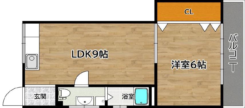 グランドキャパ杉本(1LDK/3階)の間取り写真