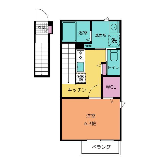 WELL MAISON 栄(1K/2階)の間取り写真