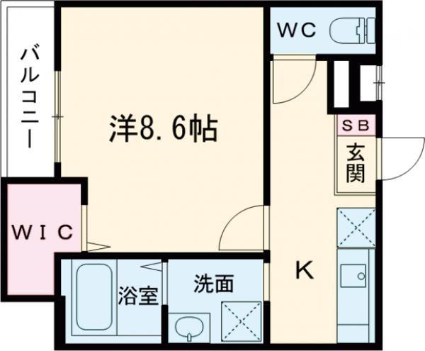 フジパレス鳳北町(1K/1階)の間取り写真