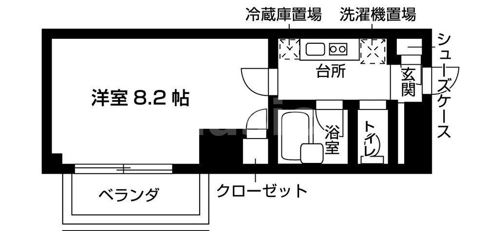 カメリアスチューデントコート(1K/2階)の間取り写真