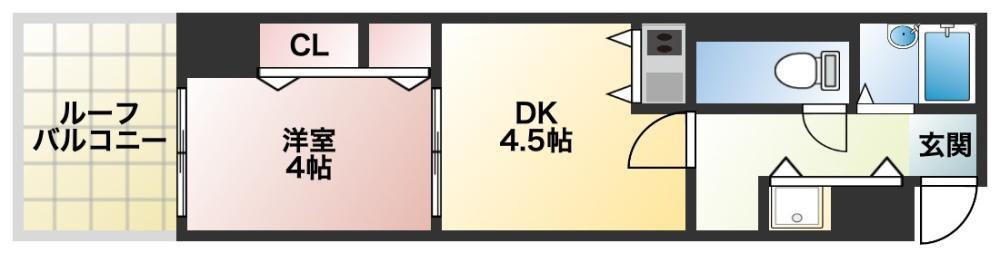 ARK-M(1DK/3階)の間取り写真