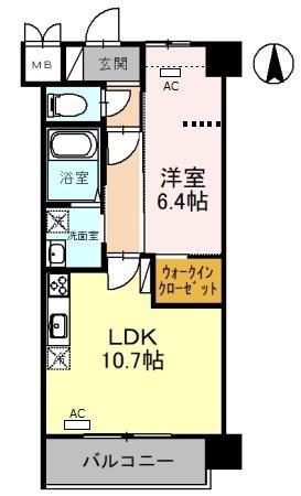 RIVIERE GAUCHE 寺町二条(1LDK/4階)の間取り写真