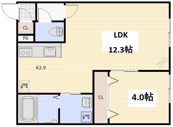 ETOILE信濃(1LDK/2階)の間取り写真