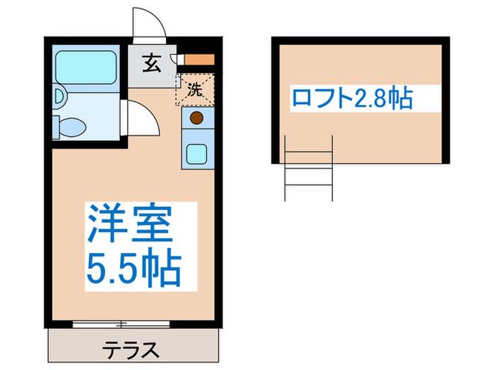 シャンシャンメゾン北新宿(ワンルーム/1階)の間取り写真