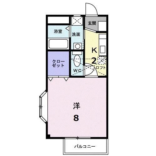 ストーンヒルズC(1K/1階)の間取り写真