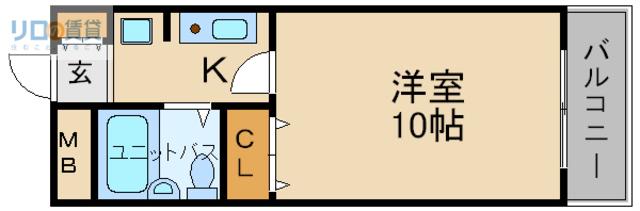 ベルグラン宝塚(1K/3階)の間取り写真