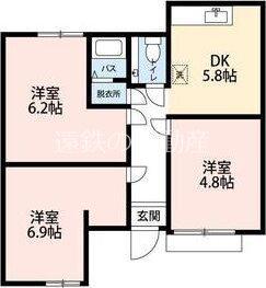 K2 RESIDENZA(3DK/3階)の間取り写真