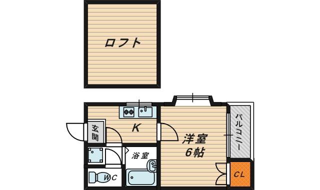 エヌズコートⅡ(1K/3階)の間取り写真