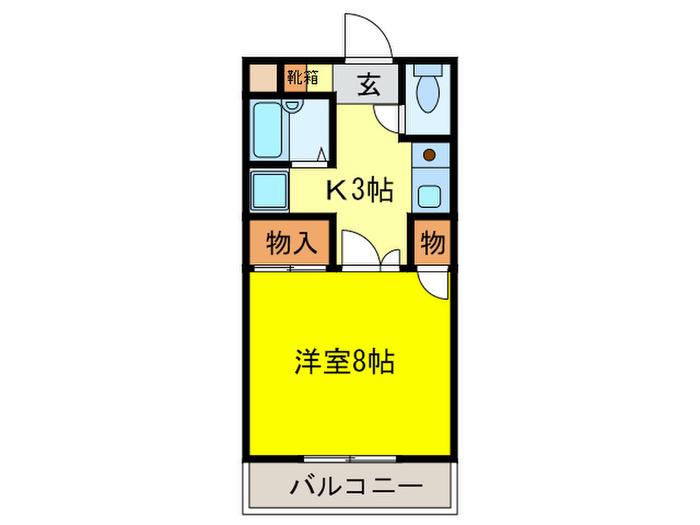 リバ-サイド二色の浜(1K/1階)の間取り写真