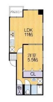 グランヴェール南車崎(1LDK/3階)の間取り写真
