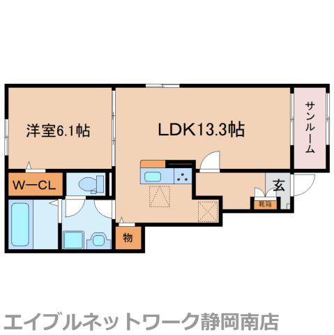 エヴィータ(1LDK/1階)の間取り写真