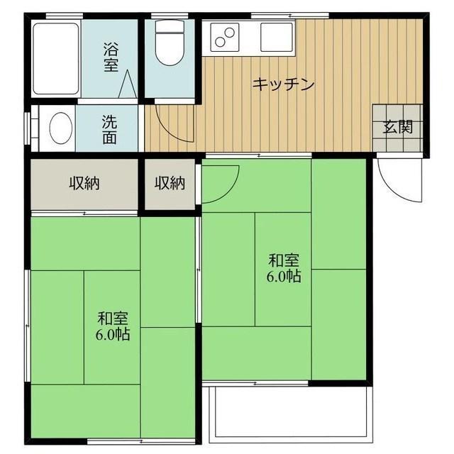 シルキーI(2DK/1階)の間取り写真