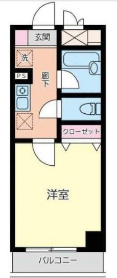ハイツシャム(1K/2階)の間取り写真