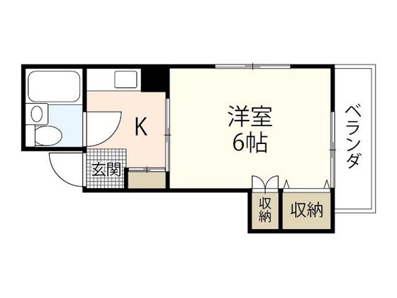 ひらた屋ハイツ(1K/7階)の間取り写真