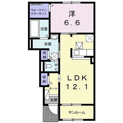 セレッソ B(1LDK/1階)の間取り写真