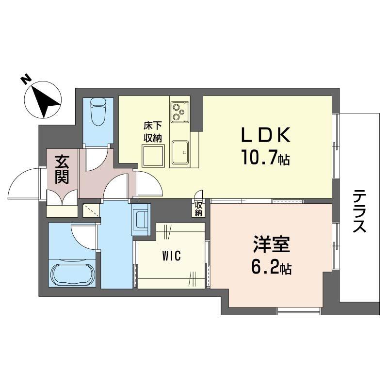ベルヴェデーレ(1LDK/1階)の間取り写真