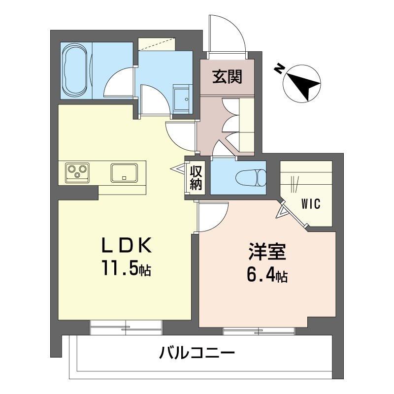 SHM ミア・カーサ ノルテ(1LDK/1階)の間取り写真