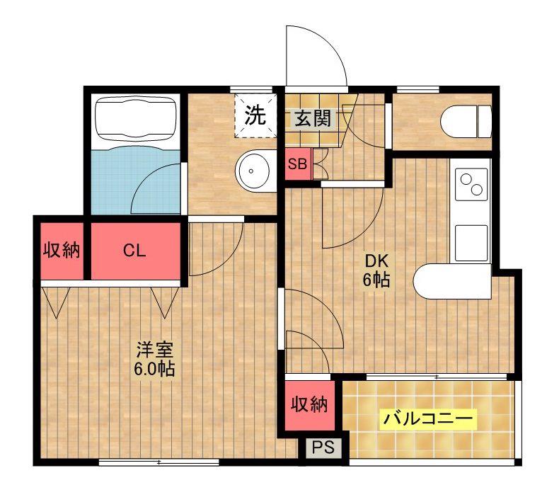 サンロイヤルオチ(1DK/5階)の間取り写真
